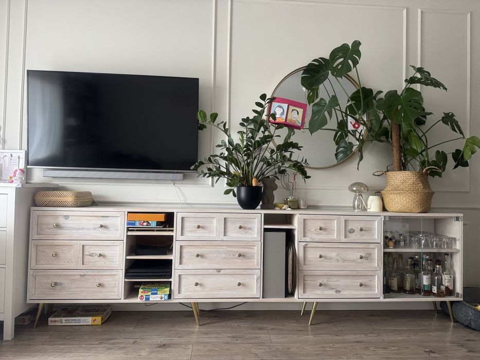 Komoda dlugosc 3m  glebokosc 30cm  : sosna bejca biala