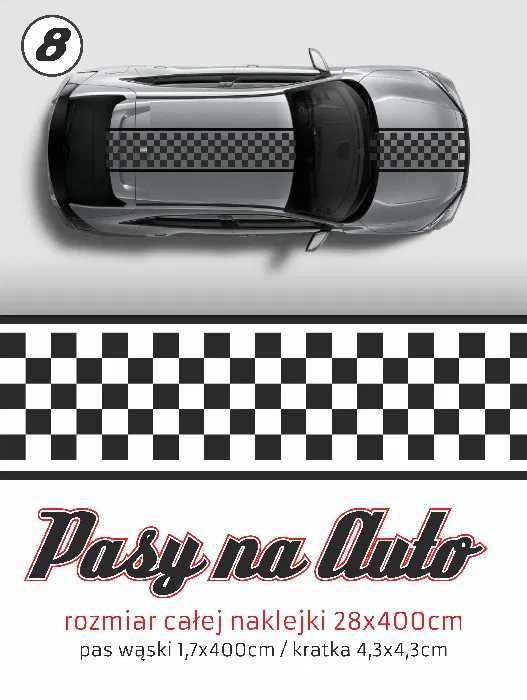 Pasy na całe auto_naklejki_tuning_maska_dach_bagażnik 3x160cm