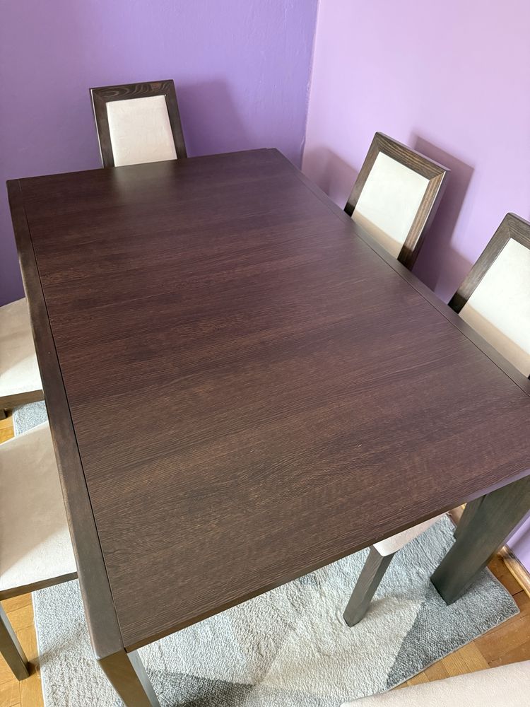 Stól rozkladany i 6 krzeseł Black Red White