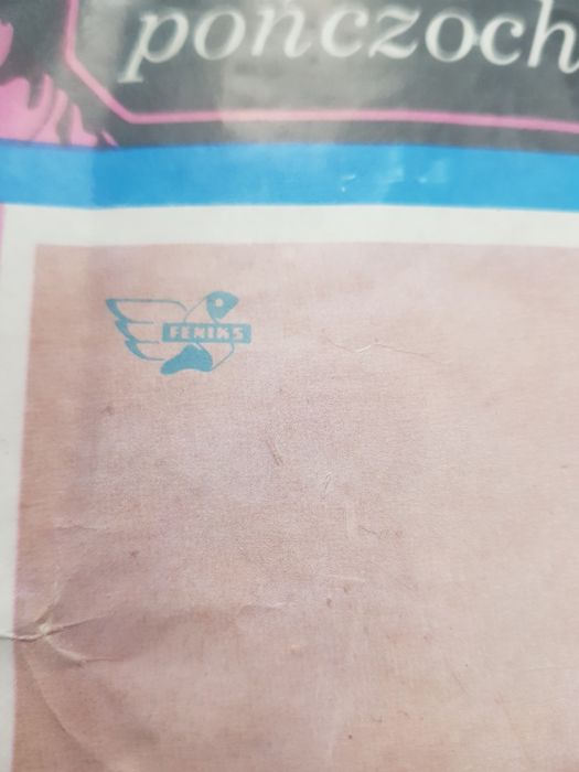 Pończochy do pasa nylonowe, stylonowe Feniks, PRL, vintage