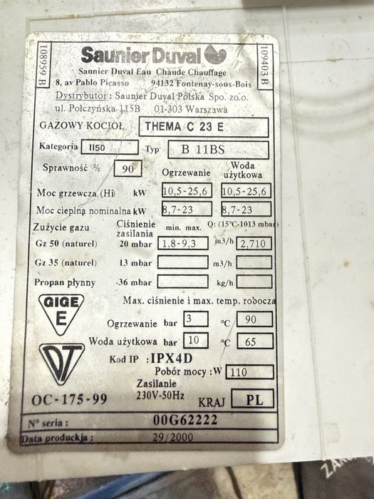 Saunier Duval  piec gazowy