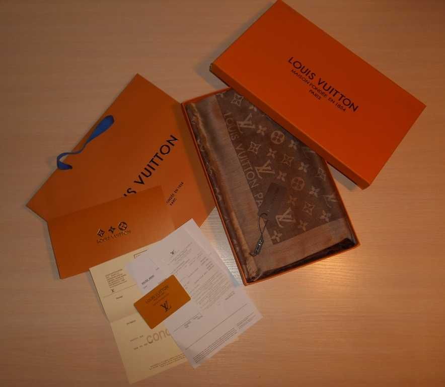 Louis Vuitton, Szal Szalik Chusta apaszka damski kasmir, Francja 01033
