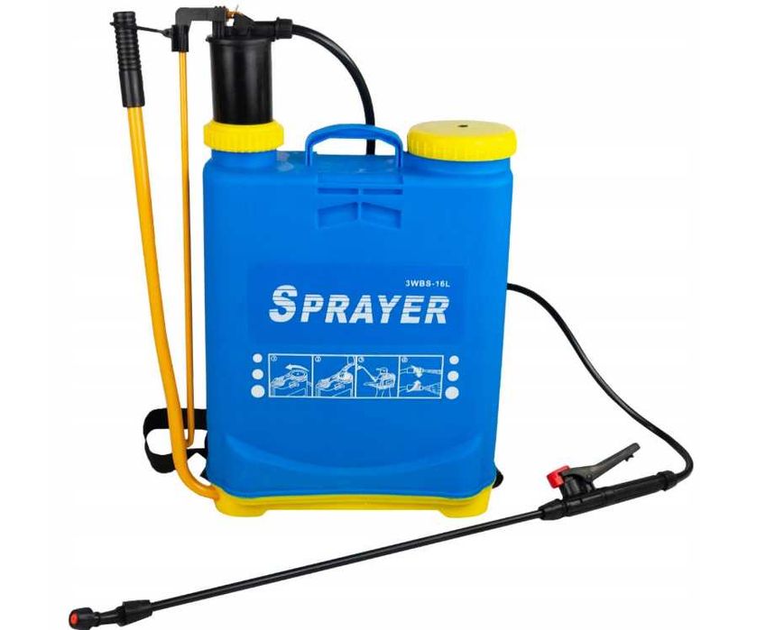 Opryskiwacz Ciśnieniowy Plecakowy Ręczny 16L + ZESTAW DYSZY + LANCA