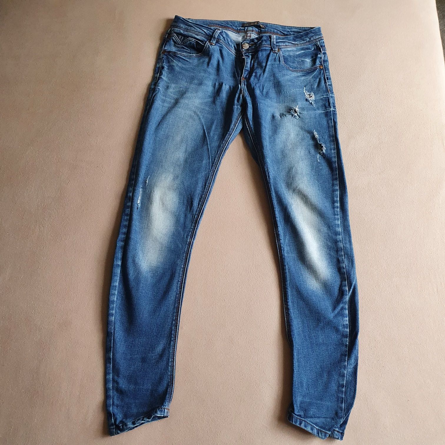 Paczka 2 pary spodni damskich 30 Pull&Bear jeans denim rurki dziury