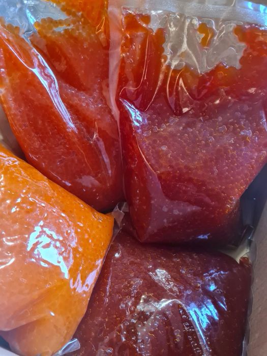 Ікра червона та чорна 1кг 1.5кг лосось, форель, кета