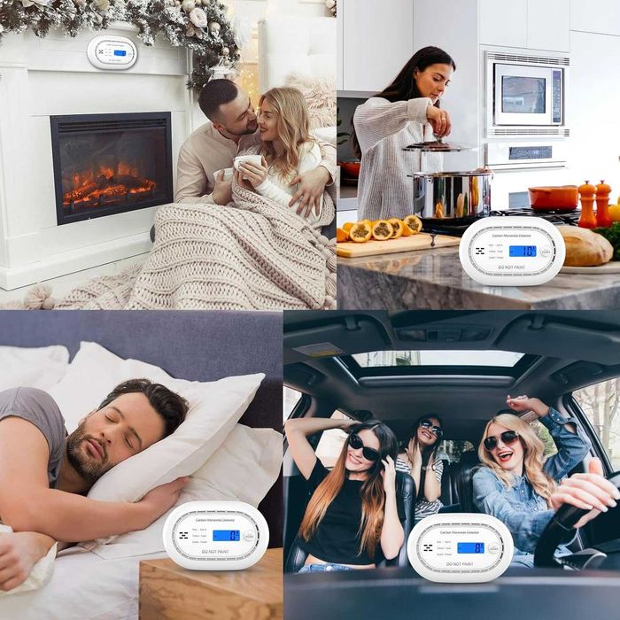 XINDUM Czujnik Tlenku Węgla – z Wi-Fi, 10 lat baterii, ekran LCD