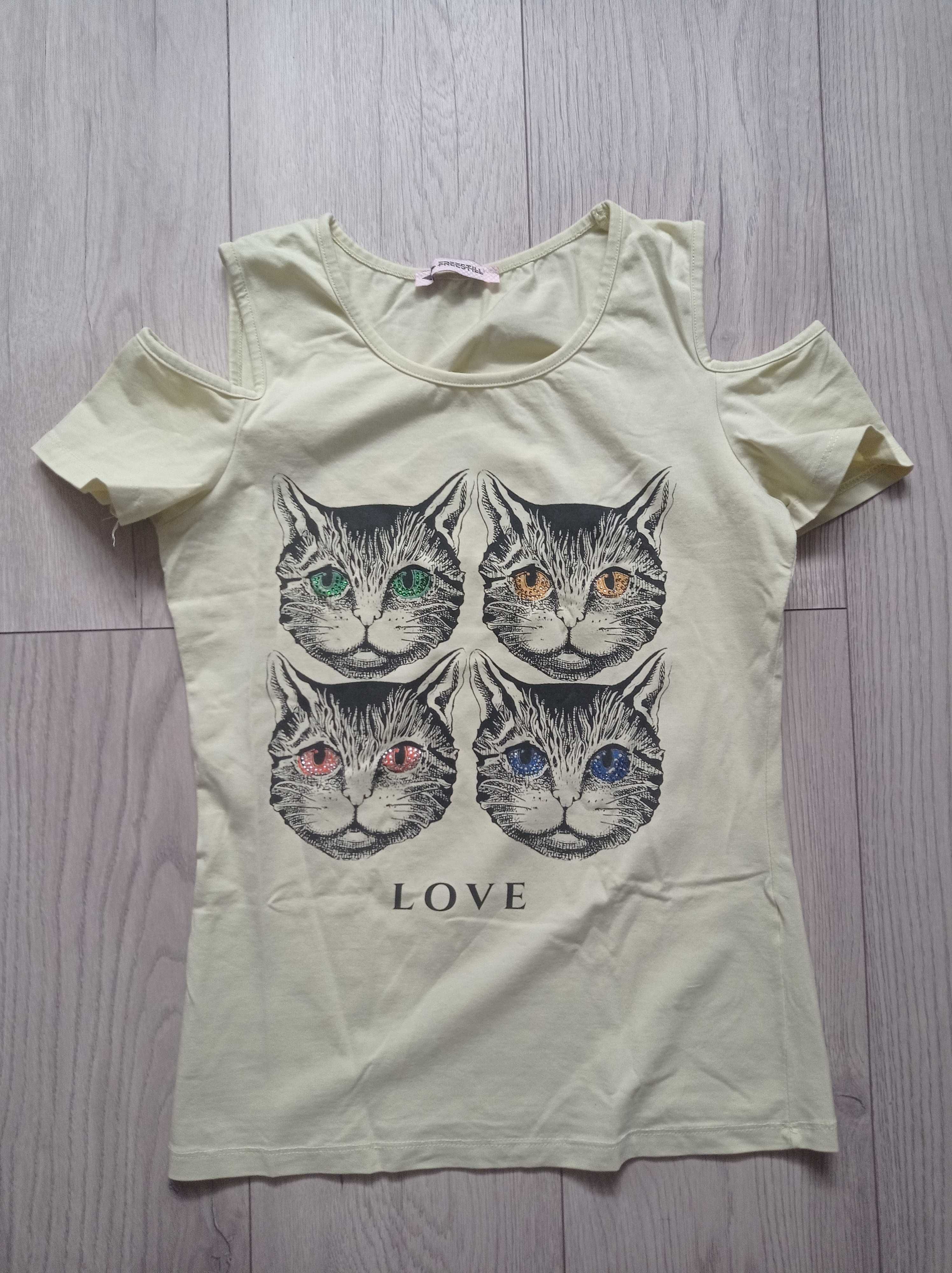 T-shirt damski koty.