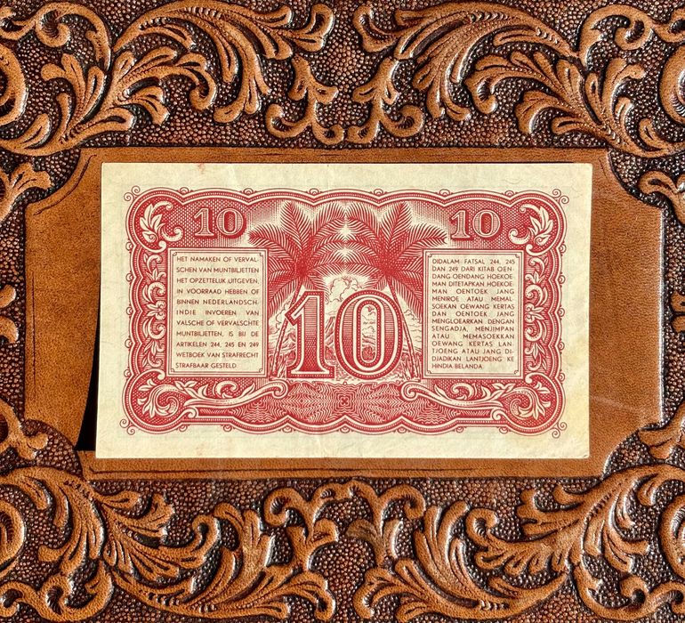 Nota Indonésia 10 Sen de 1947 Colónia da  Holanda