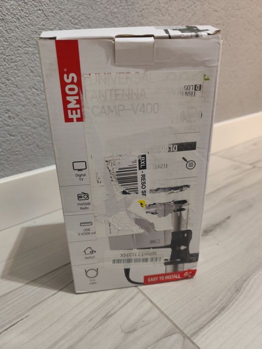 Antena uniwersalna VILLAGE CAMP–V400, DVB-T2, FM, DAB, filtr LTE/4G/5G