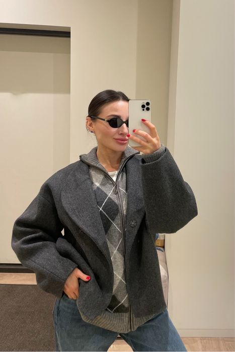 100% вовна светр кардиган на блискавці M/L massimo