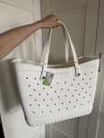 Torba gumowa crocs duża biała na przypinki plażowa tote bag
