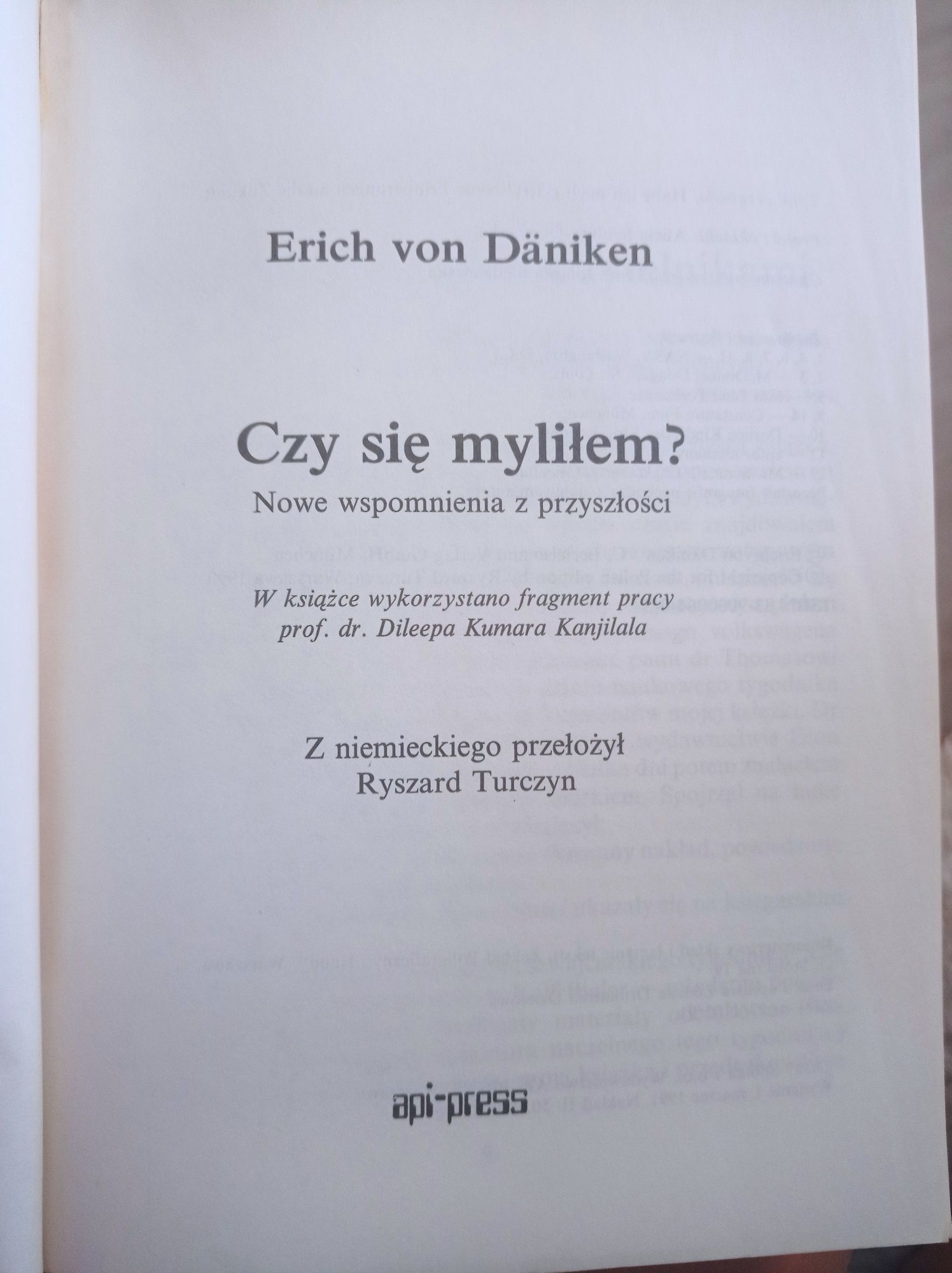 Czy się myliłem? Nowe wspomnienia z przyszłości.