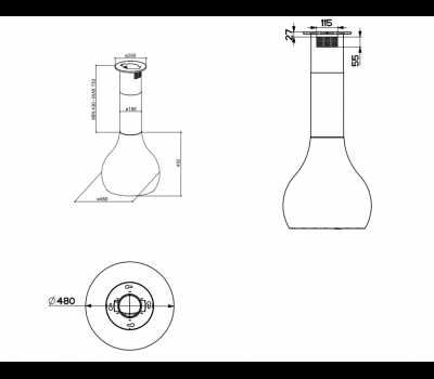 Okap wyspowy FABER Drop Energy Black