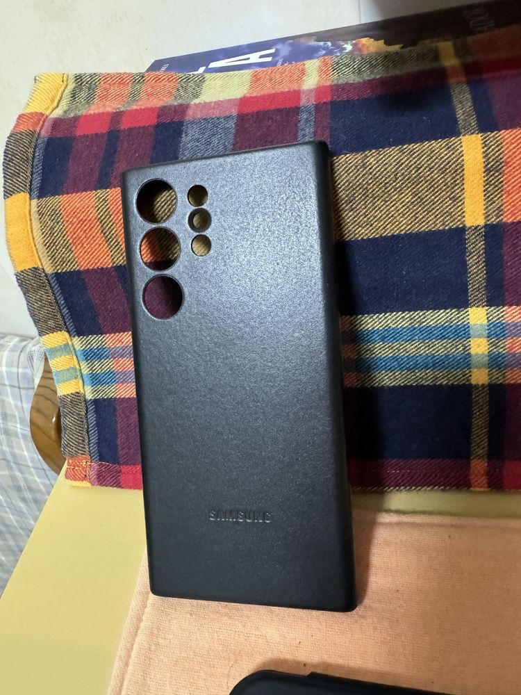 Capa em pele para S23 Ultra,preta,origem Samsung nova