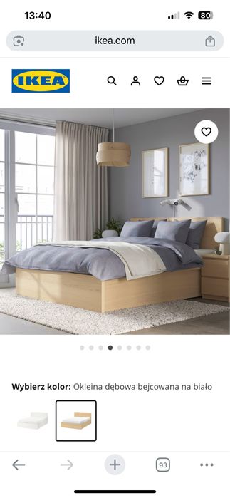 Łóżko Ikea Malm 140x200 ze schowkiem