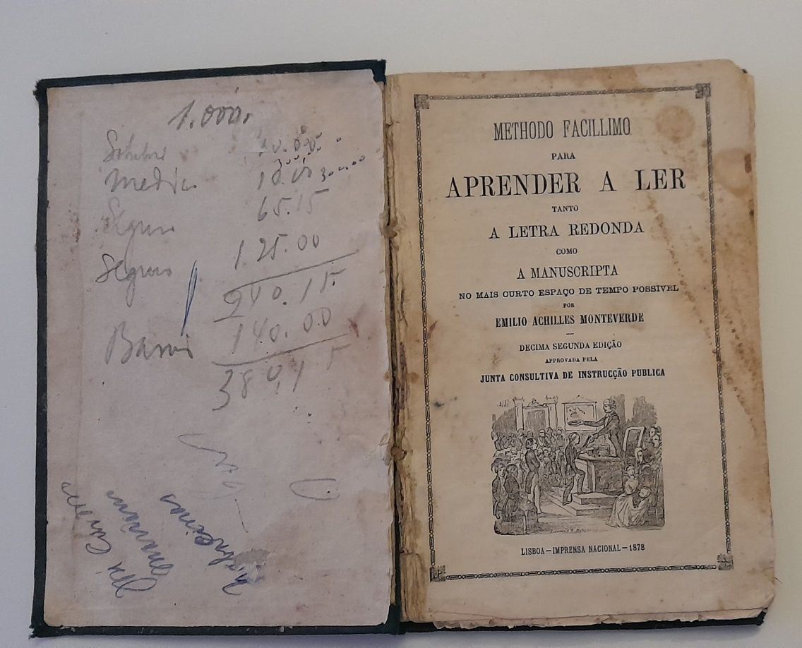 Livro antigo aprender a ler