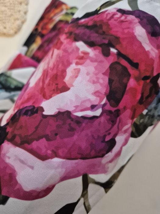 Zasłony piwonie różowe +2 poszewka + firana gratis