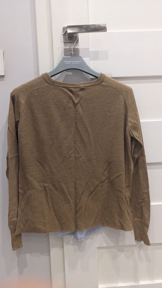 Mango S 36 sweter z koszulą  elegancki brązowy Smart casual dams