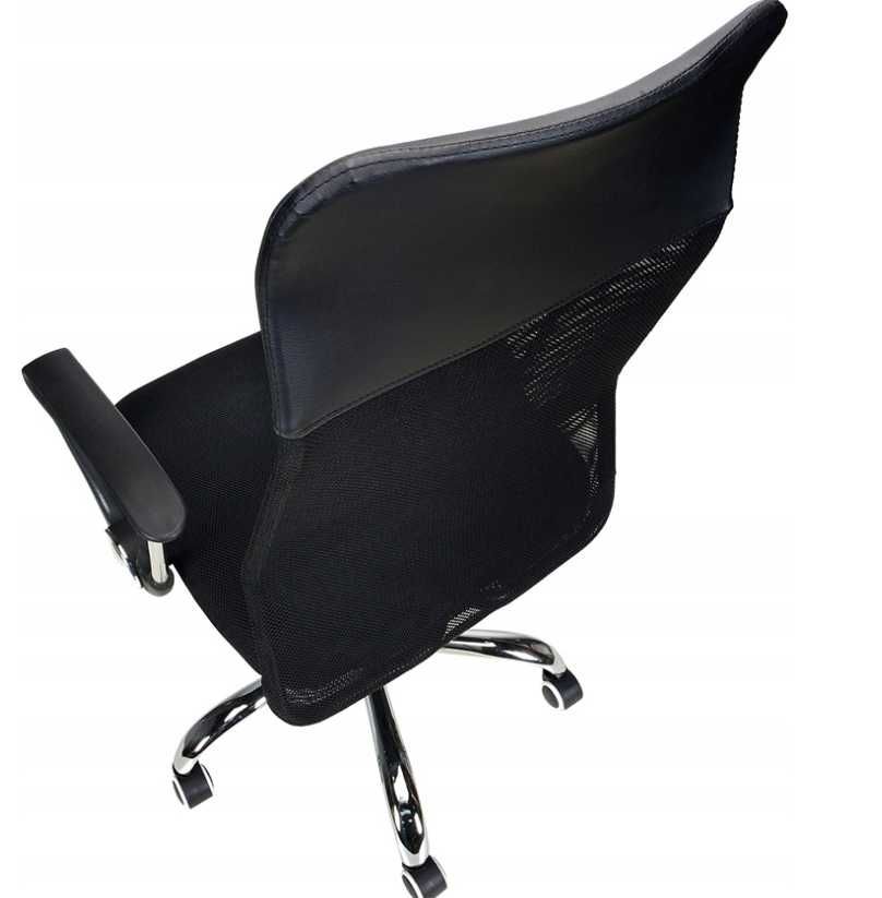 Nowoczesny Fotel Obrotowy Biurowy Krzesło Czarne Biurowe *Wyprzedaż*
