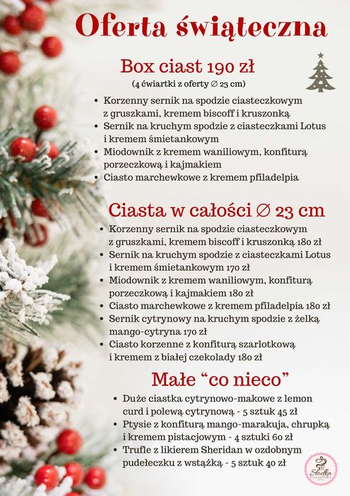 Ciasta świąteczne na Boże Narodzenie- wypieki na zamówienie - JASŁO