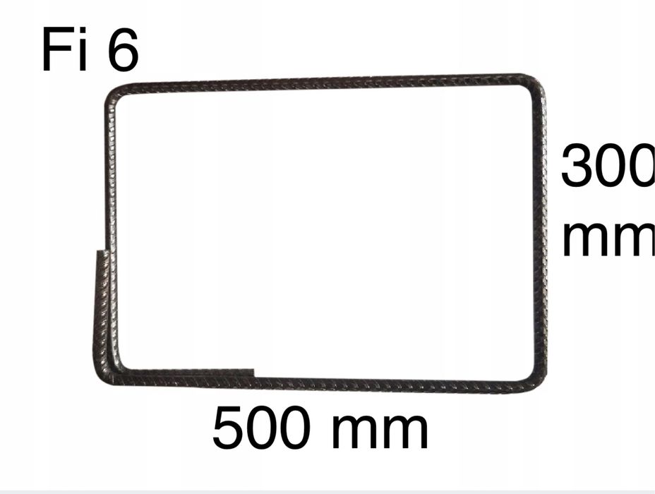 Strzemiona zbrojeniowe budowlane 6 mm 30x50 cm