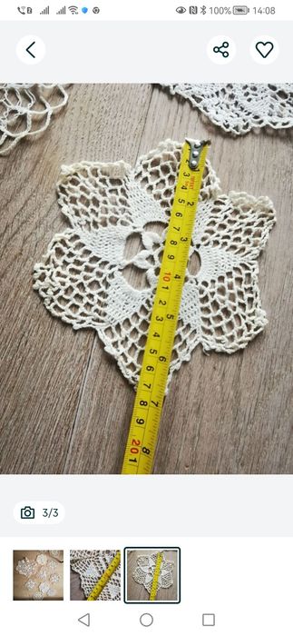 Zestaw 11 sztuk retro serwetki na szydełku