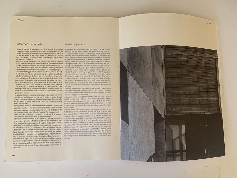 Revista de arquitetura 2G n1 - David Chipperfield (portes incluídos)