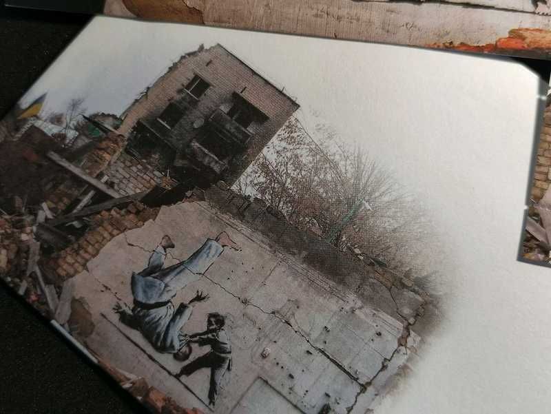 Znaczki pocztowe Ukraina Banksy PTN PNH! Ukrposhta znacznki zestaw