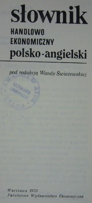 Słownik polsko angielski handlowo ekonomiczny