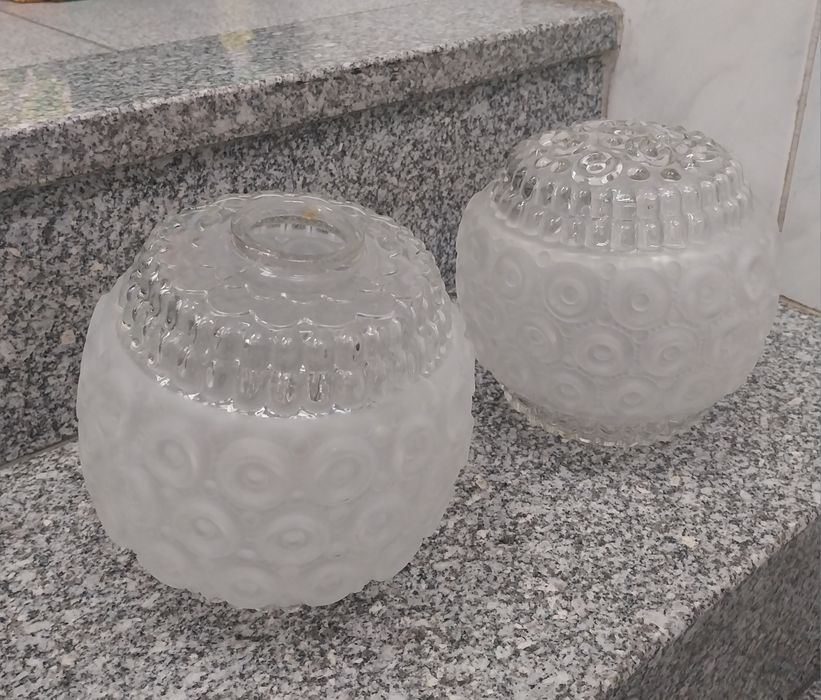 Abajures vidro transparente vintage