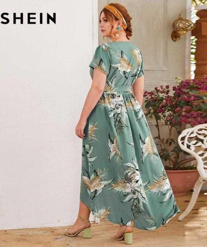 Платье большого размера с ассиметричным подолом , shein curvе