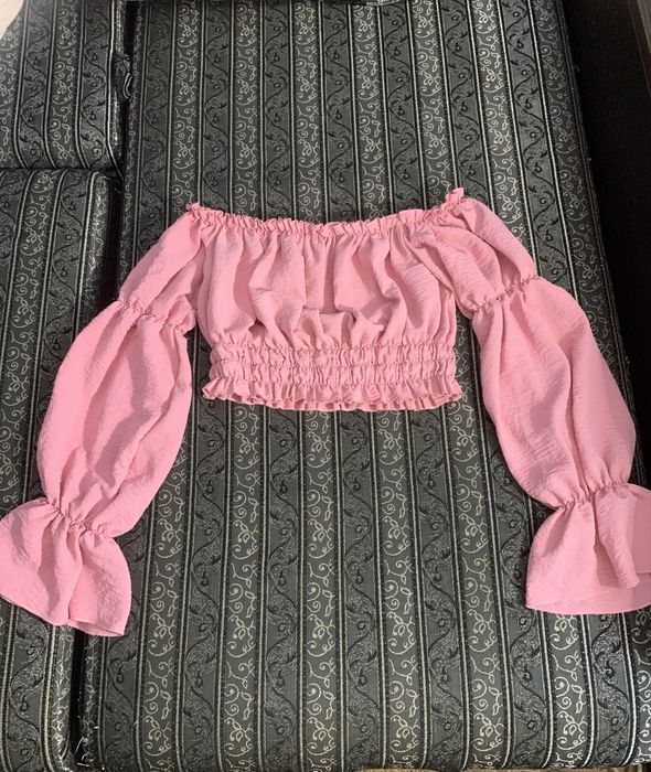 Топ пильнорожевий з довгими рукавами розмір хс