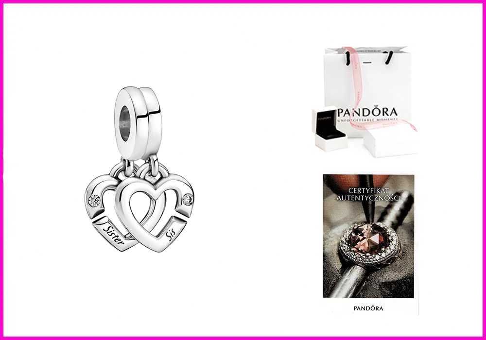 Charms Pandora Moments Zawieszka Złączone serca sióstr 799538C01