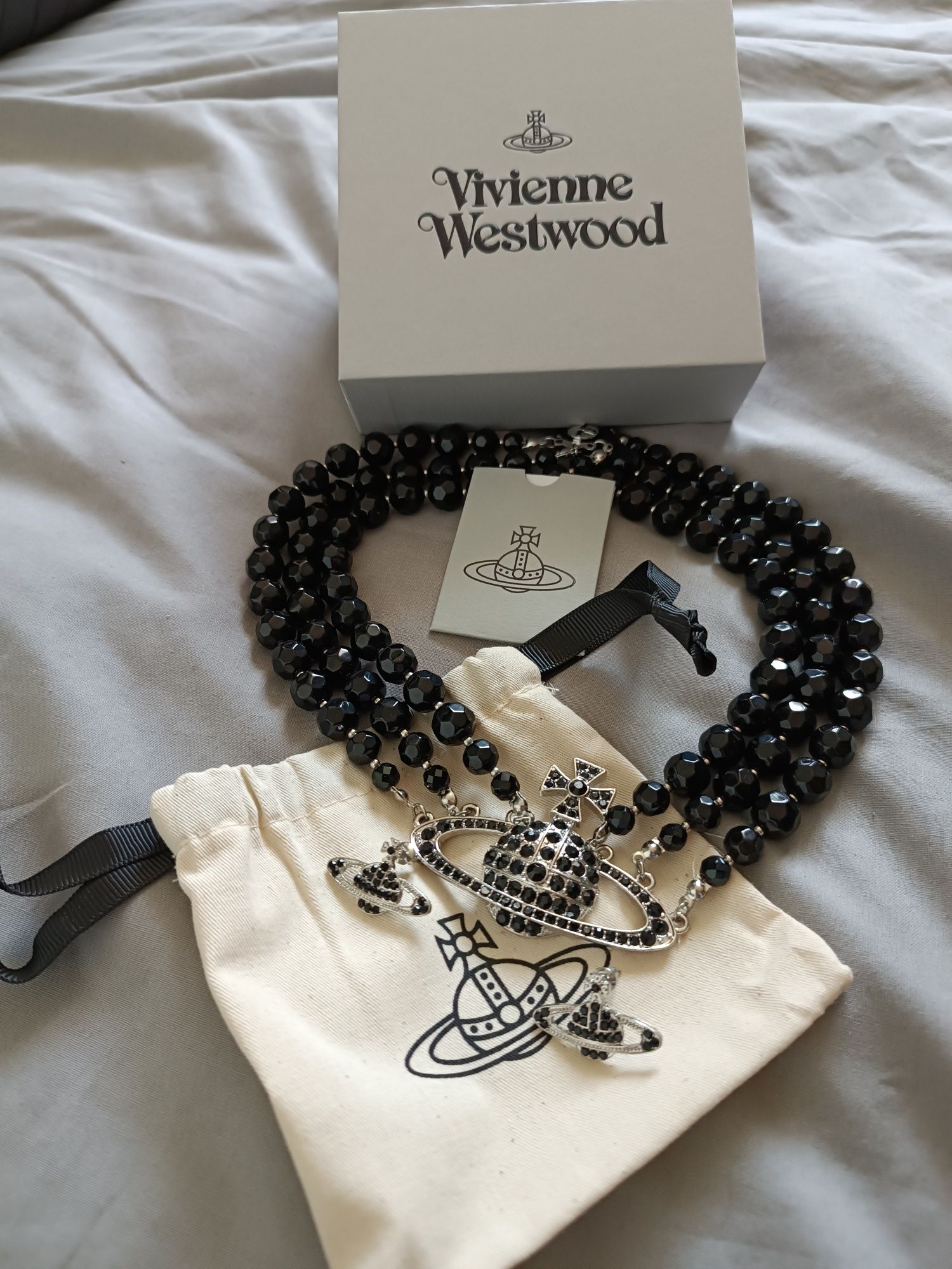 Komplet choker kryształy i kolczyki vivienne westwood