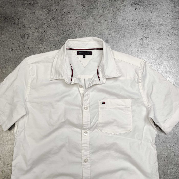 MĘSKA Koszulka PREMIUM Biała Krótki Rękaw Elegancka Tommy Hilfiger