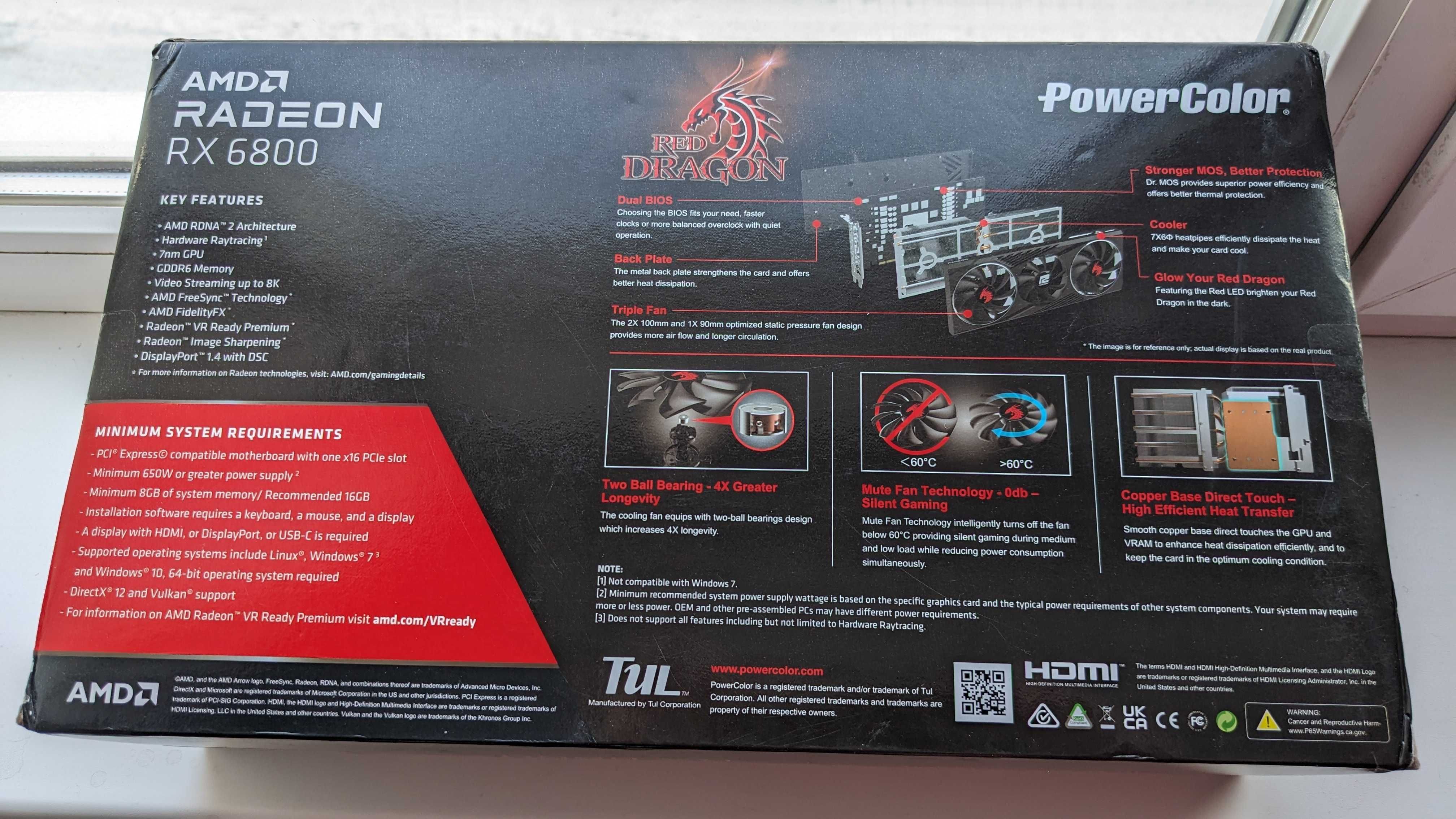 Видеокарта PowerColor Red Dragon AMD Radeon RX 6800 | 16 GB GDDR6