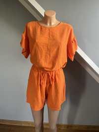 Komplet bluzka spodenki lato pomarańczowy S M L XL