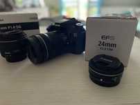 MEGA ZESTAW Canon 70d + SIGMA 30 mm F 1.4 + Canon efs 24 mm Canon 135