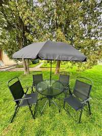Садовая мебель 6 в 1 раскладные стулья стол с зонтом