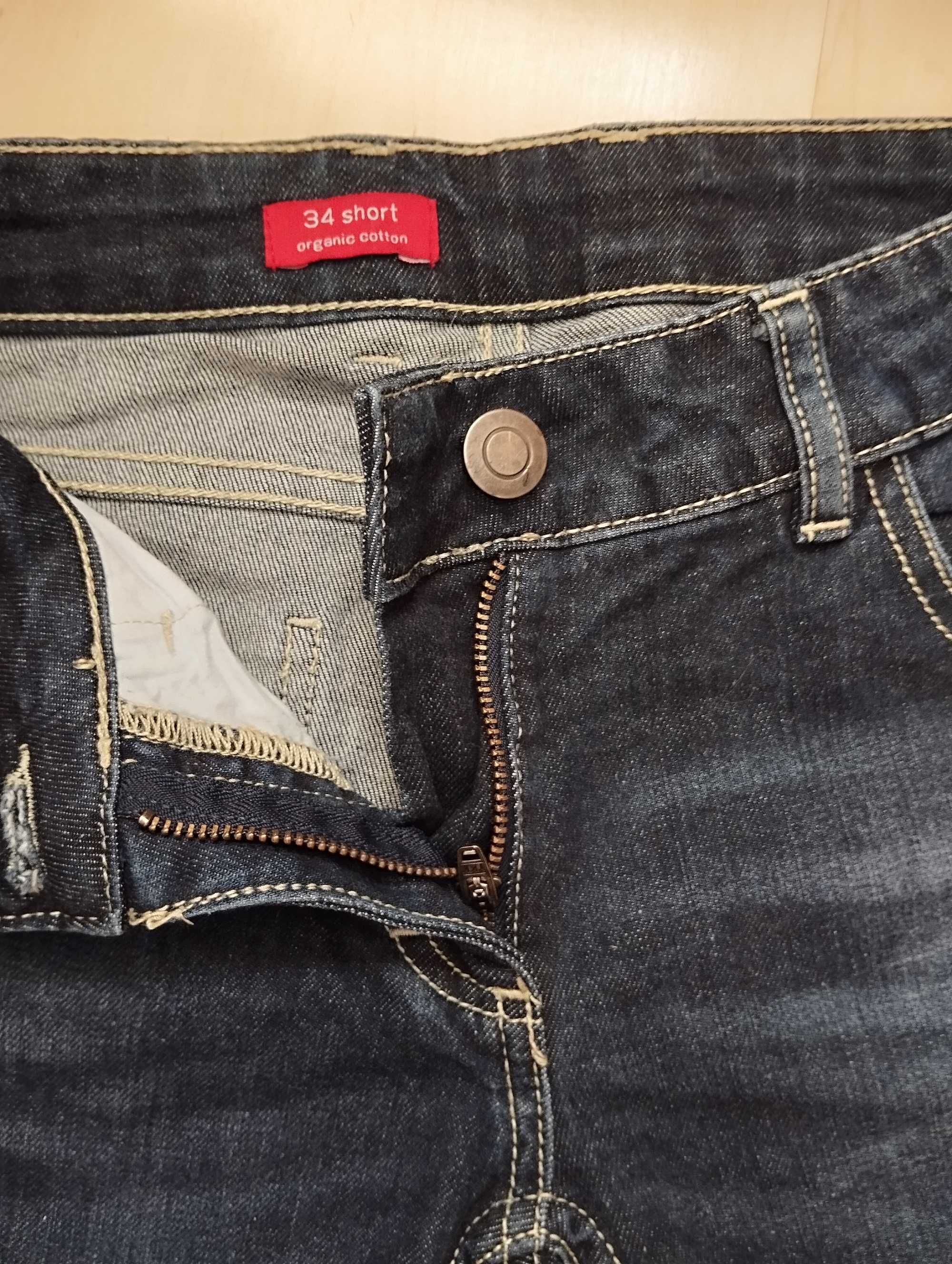 granatowe szorty jeansowe klasyczne XS podwinięte przecierane vintage