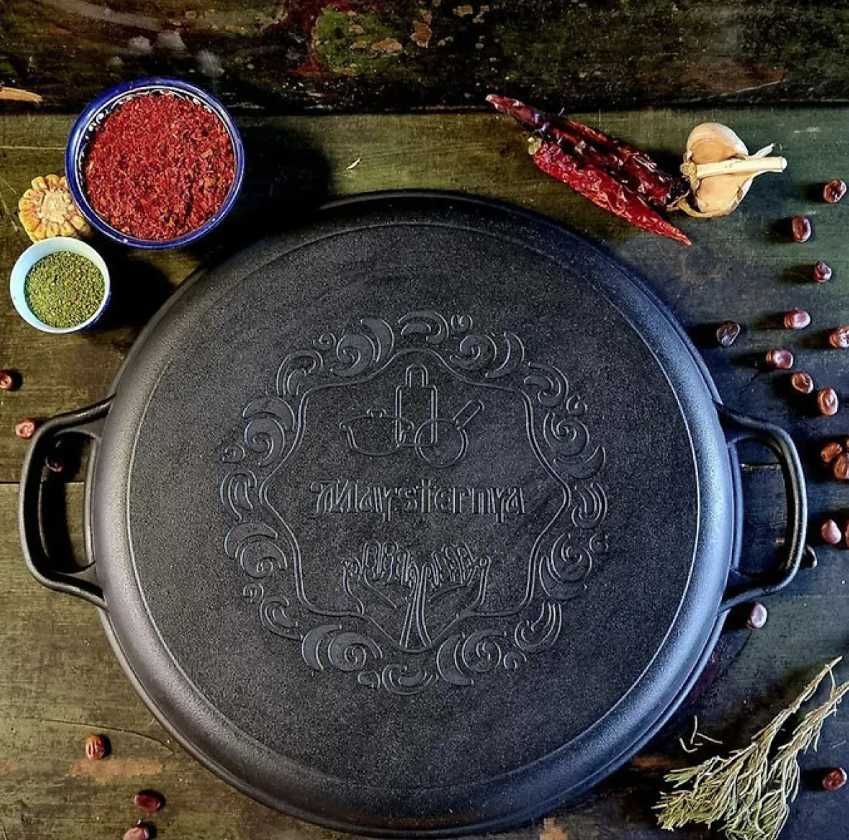 Казан чавунний узбецький 18 л WOK із кришкою-сковородою гриль