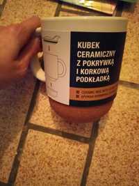 Nowy Kubek ceramiczny z korkiem