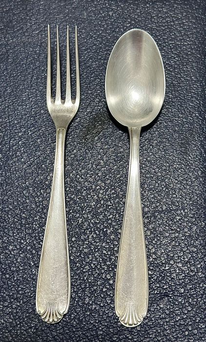 Вилка і ложка Christofle, 19 век. Франция. Серебро. Антиквариат.