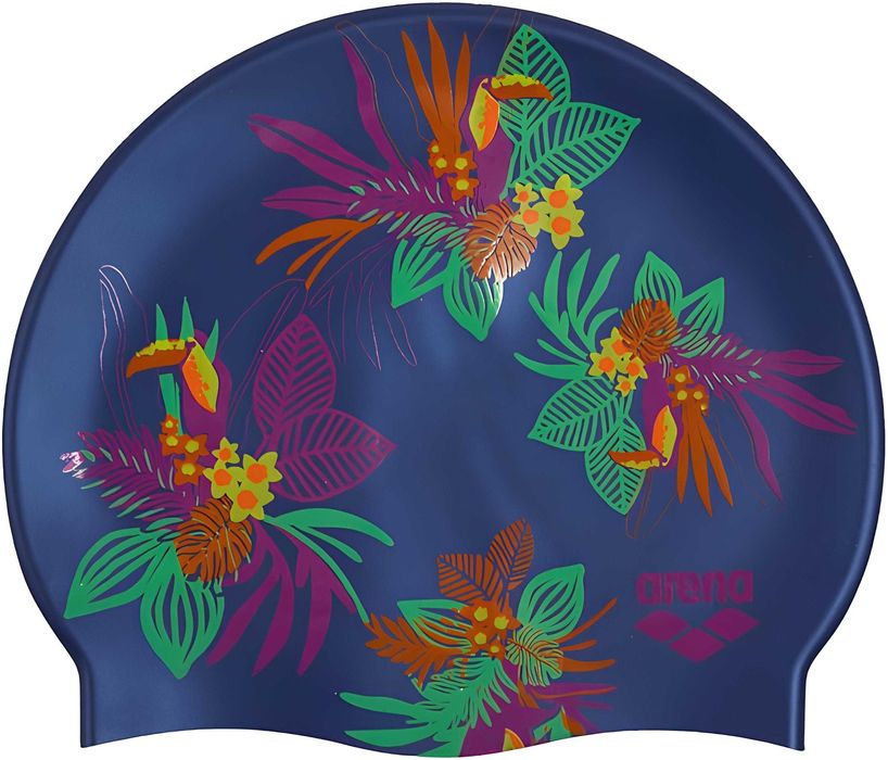 CS66 Czepek Pływacki Silikonowy Na Basen ARENA PRINT 2 TOUCANS