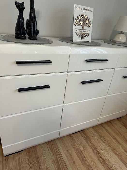 Komoda fever biały połysk BRW 150 cm