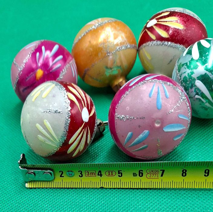 PRL stare bombki, ozdoby choinkowe mix 18szt, reflektorki