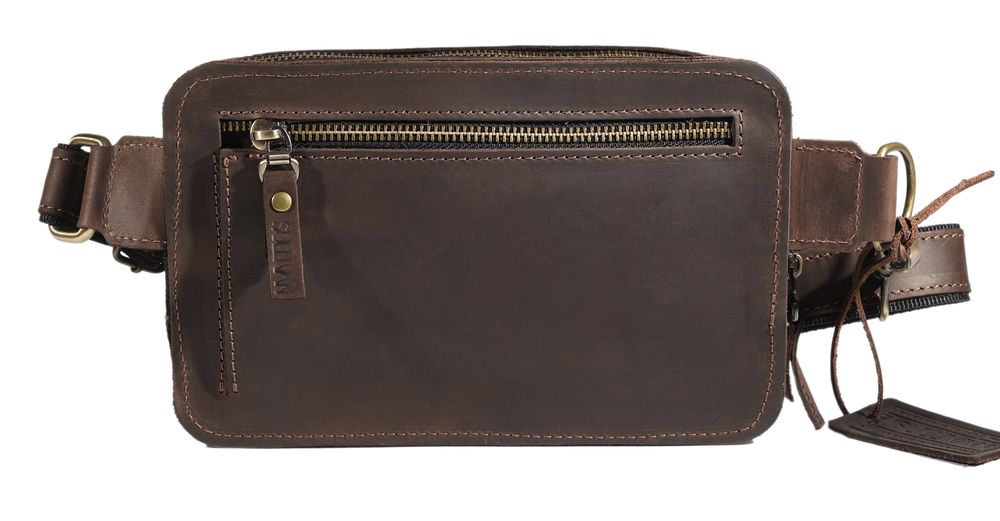 Сумка чоловіча слінг на плече бананка sms20-2(25) коричнева