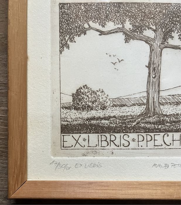 Akwaforta Ex Libris - Peter Pechan 1979r Berlin