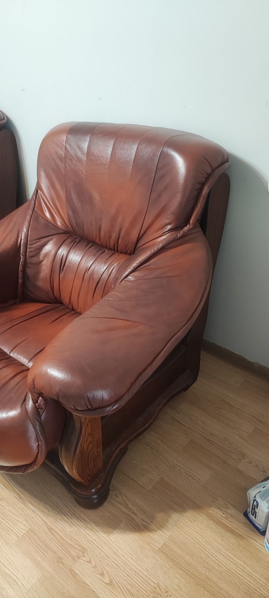 Sofa skórzana brazawa + 2 fotele