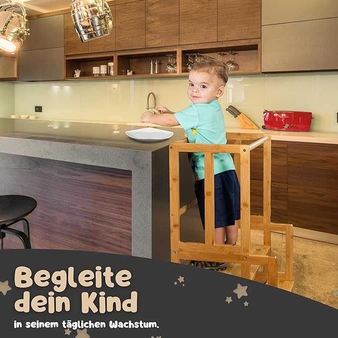 Wieża Drabina Montessori edukacyjna dla dzieci Wielofunkcyjna Bambus